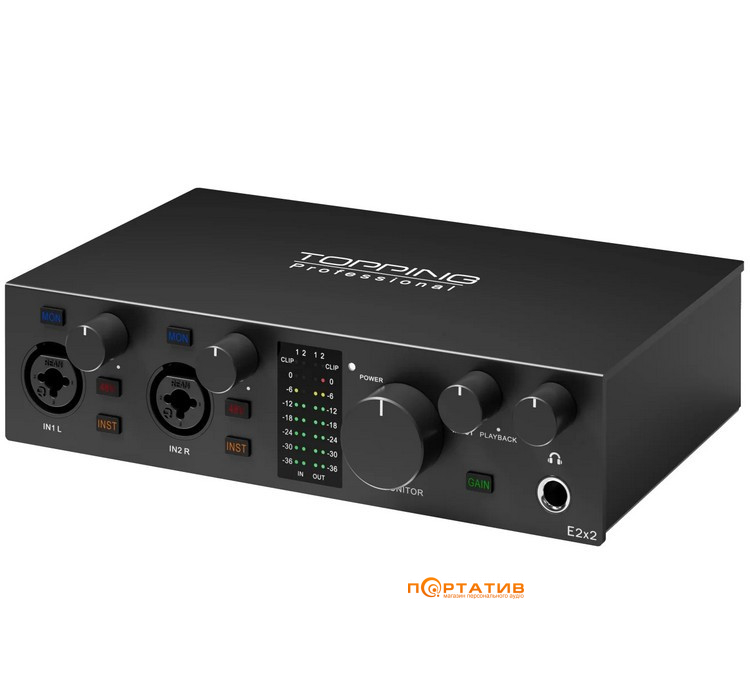 Аудіоінтерфейс Topping Professional E2x2 Black