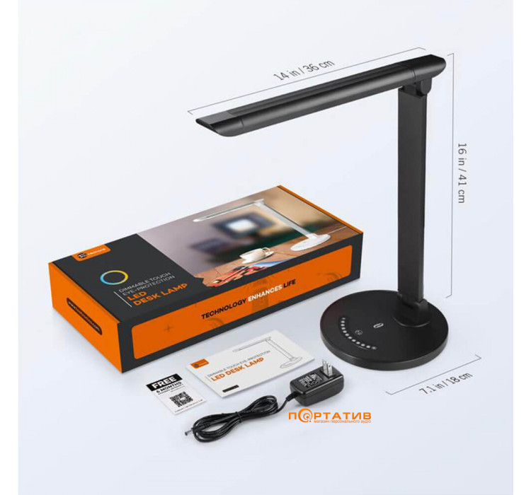 Лампа TaoTronics Dimmable LED Lamp, Desk Lamp with USB Charging Port, Touch Control (TT-DL13)