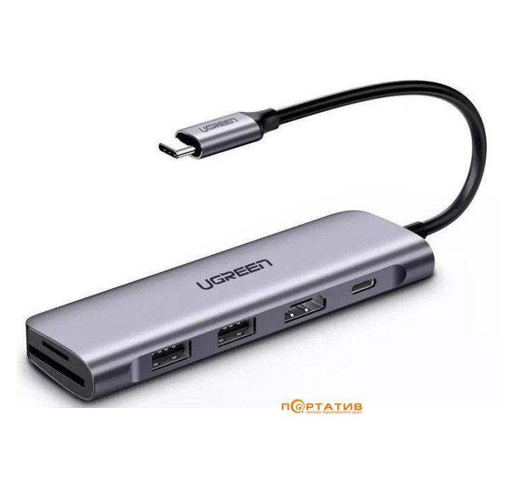 Ugreen CM195 6-in-1 USB-C PD Adapter with 4K HDMI Space Gray (70411)