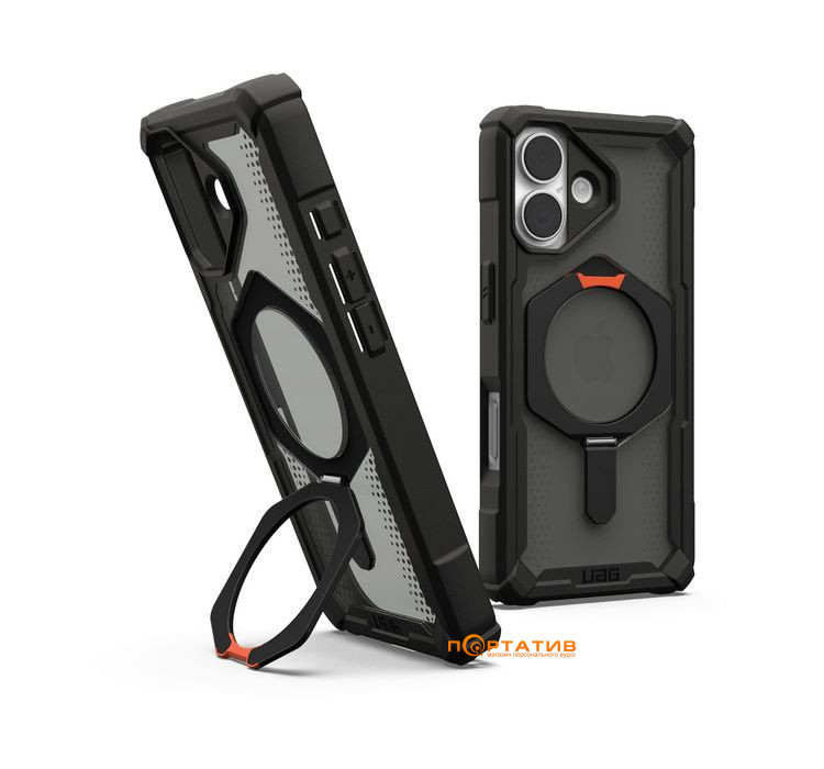 Чехол UAG iPhone 17, Plasma XTE MagSafe, Black/Pop Orange (114526114097)