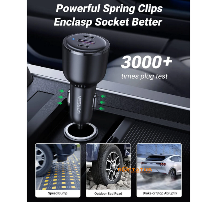 Авто зарядное устройство UGREEN Car Charger CD239 69W Max Black (20467)