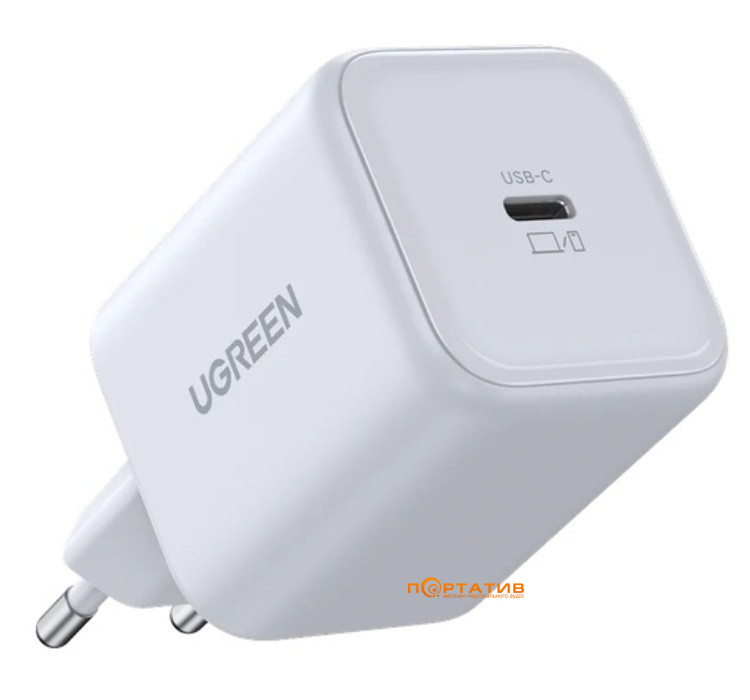 Зарядний пристрій UGREEN X524 45W USB-C GaN Fast Charger White (65053)