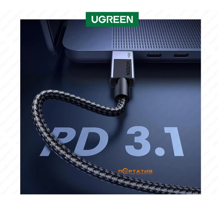 Кабель UGREEN L513 USB-C to USB-C 240W PD Cable 2m Black (45068)