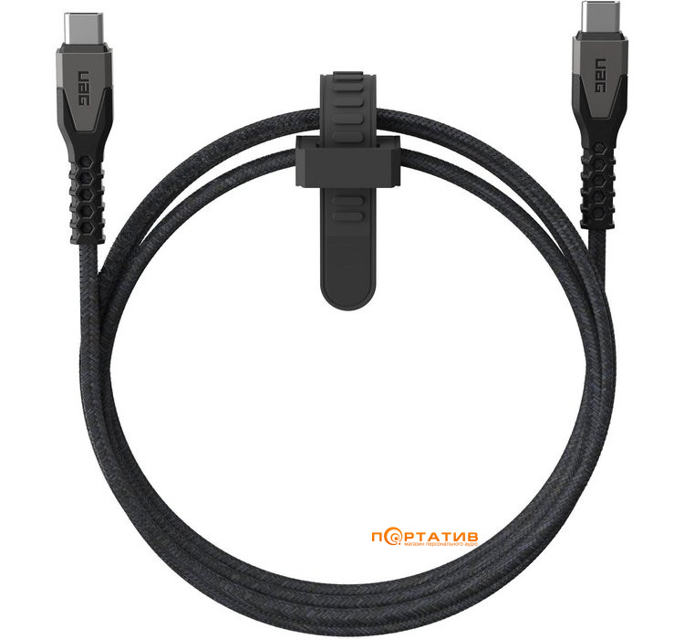 Кабель UAG Rugged Kevlar USB-C to USB-C Cable 1.5m Black/Gray (9B4413114030)