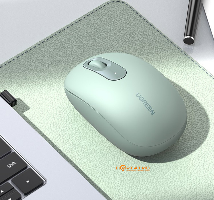 Мышь Ugreen Portable Wireless Mouse Green MU105 (90672)