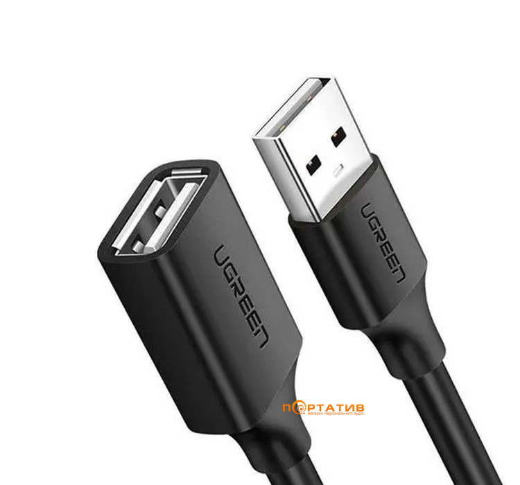 Кабель UGREEN US103 USB 2.0 Male to Female Extension Cable 0.5m Black (10313)