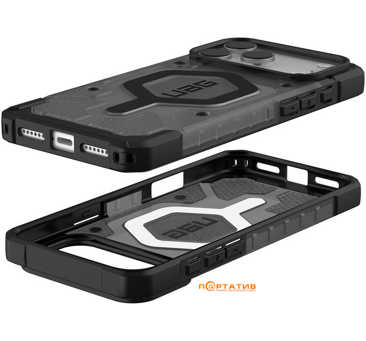 Чохол UAG iPhone 17 Pro Max, Pathfinder Clear MagSafe, Ash/Black (114552113140)