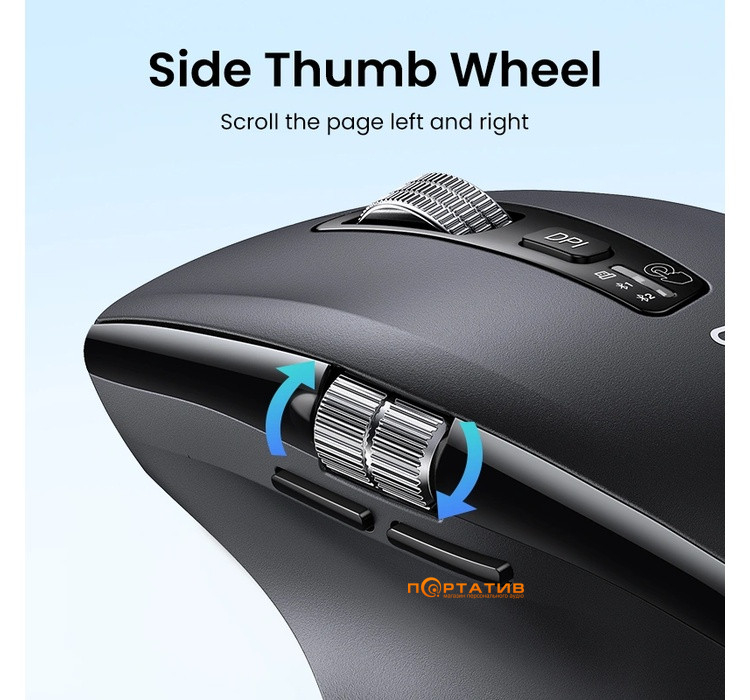 Мышь Ugreen Ergonomic Contoured 5K Wireless Mouse Black M751 (45792)