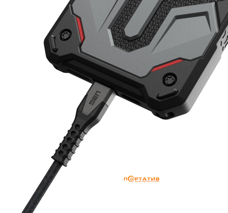 Кабель UAG Rugged Kevlar USB-C to USB-C Cable 1.5m Black/Gray (9B4413114030)