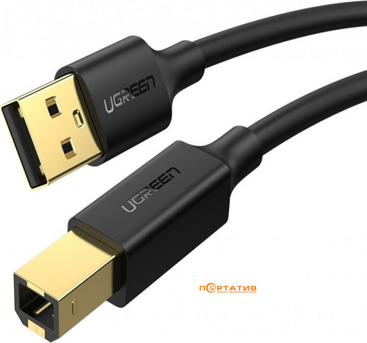 Кабель UGREEN US135 USB-A 2.0 - USB-B 2.0 Cable, 3 m Black (10351)