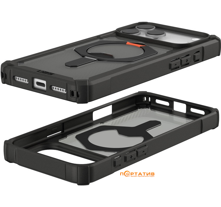 Чохол UAG iPhone 17 Pro Max, Plasma XTE MagSafe, Black/Pop Orange (114528114097)