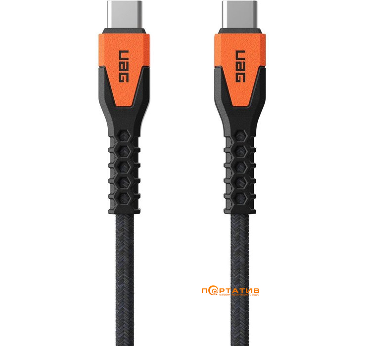 Кабель UAG Rugged Kevlar USB-C to USB-C Cable 1.5m Black/Orange (9B4413114097)