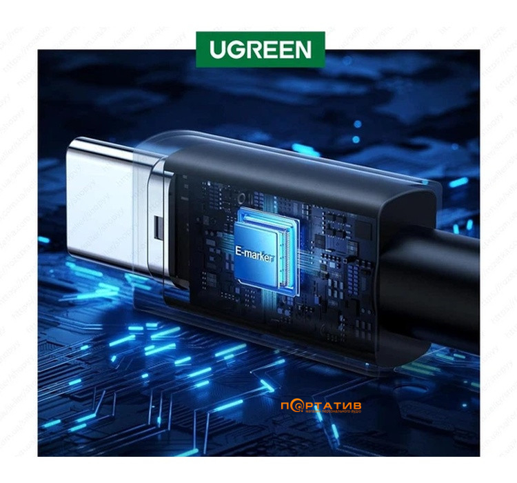 Кабель UGREEN L513 USB-C to USB-C 240W PD Cable 2m Black (45068)
