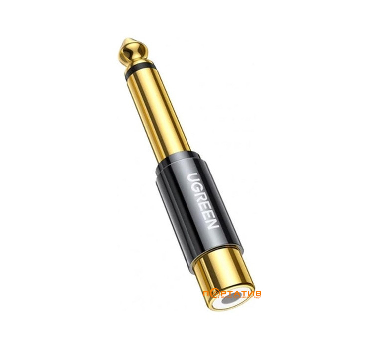 Перехідник UGREEN AV169 6.35mm Male to RCA Female Adapter Black (80731)