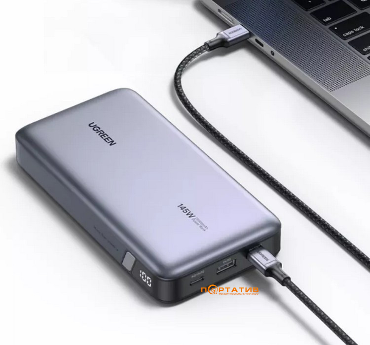 Зовнішній акумулятор Ugreen PB205 25000mAh 145W PD Grey (90597)