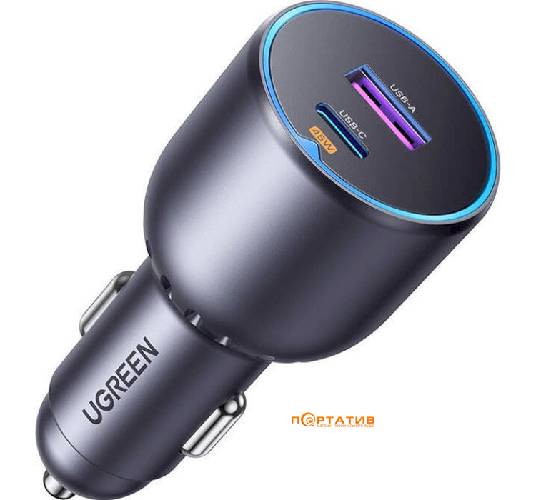 Авто зарядное устройство UGREEN Car Charger EC701 63W USB-C PD + USB-A Gray (35023)