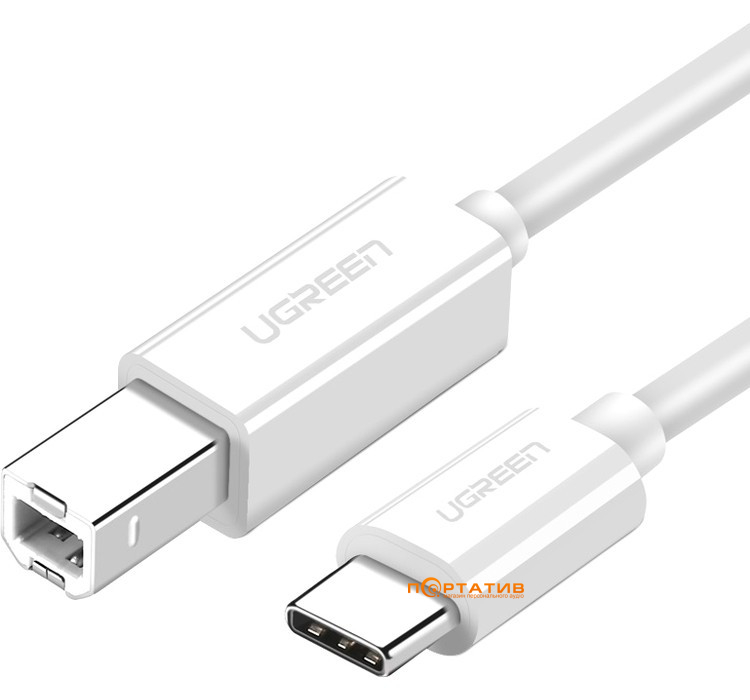 UGREEN US241 USB-C 2.0 to USB-B 2.0 Print Cable 1m White (40560)
