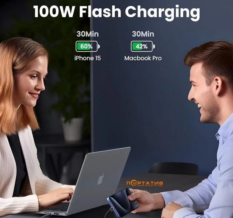 Кабель UGREEN L512 USB-C to USB-C 100W PD Cable 3m Black (45065)