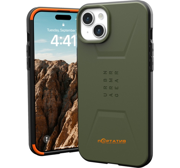 Чехол UAG для Apple iPhone 15 Plus Civilian Magsafe, Olive Drab (114306117272)