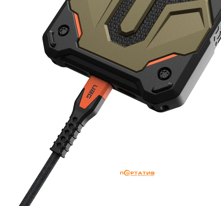 Кабель UAG Rugged Kevlar USB-C to USB-C Cable 1.5m Black/Orange (9B4413114097)