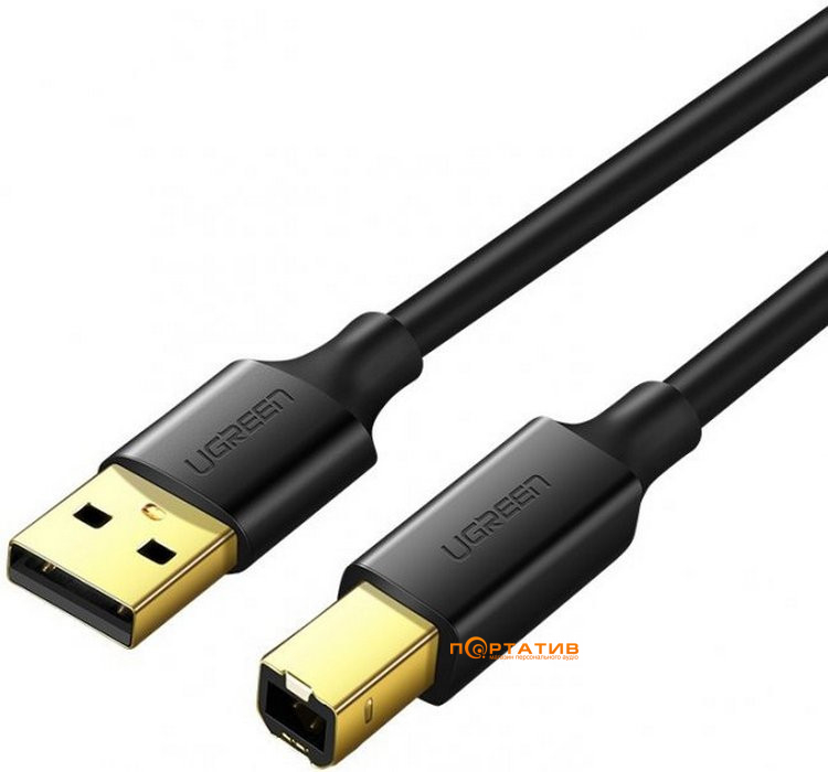 Кабель UGREEN US135 USB-A 2.0 - USB-B 2.0 Cable, 3 m Black (10351)