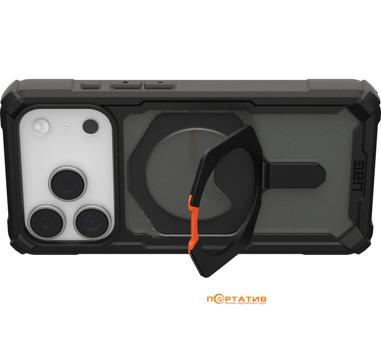 Чохол UAG iPhone 17 Pro, Plasma XTE MagSafe, Black/Pop Orange (114527114097)