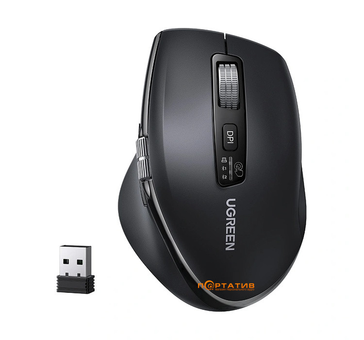 Мышь Ugreen Ergonomic Contoured 5K Wireless Mouse Black M751 (45792)