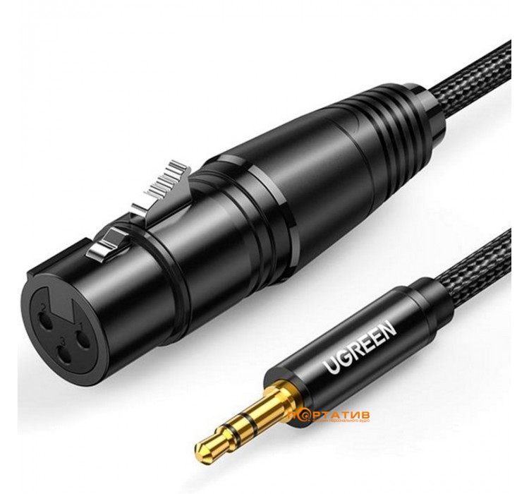 Кабель UGREEN AV182 3.5mm Male to XLR Female 1m Black (20763)