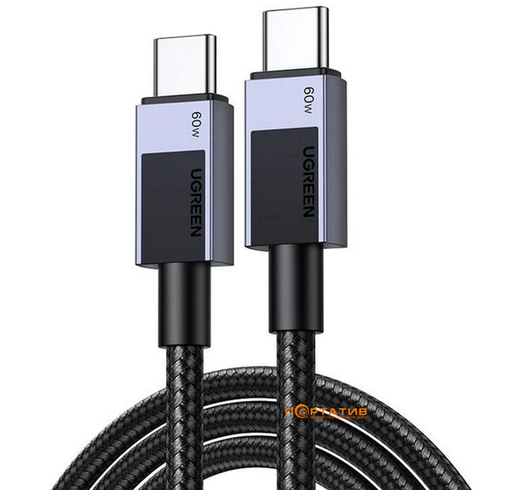 Кабель UGREEN L524 USB-C to USB-C 60W PD Cable 1m Space Gray (55765)