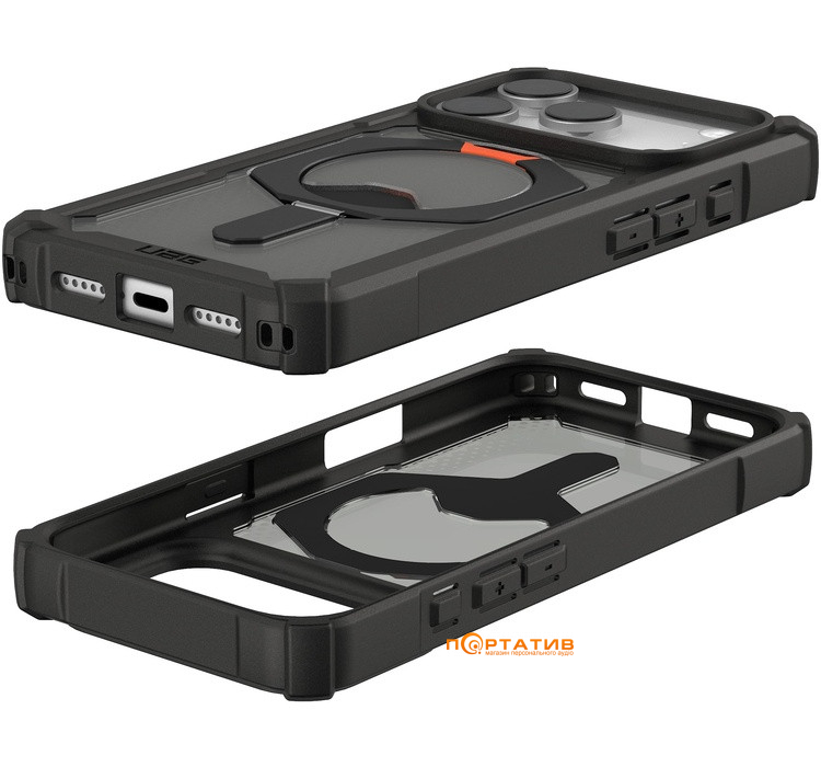 Чохол UAG iPhone 17 Pro, Plasma XTE MagSafe, Black/Pop Orange (114527114097)