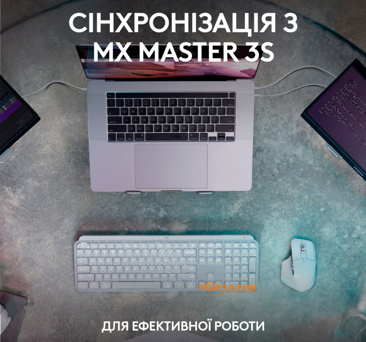 Клавіатура Logitech MX Keys S Pale Grey UA (920-011588)