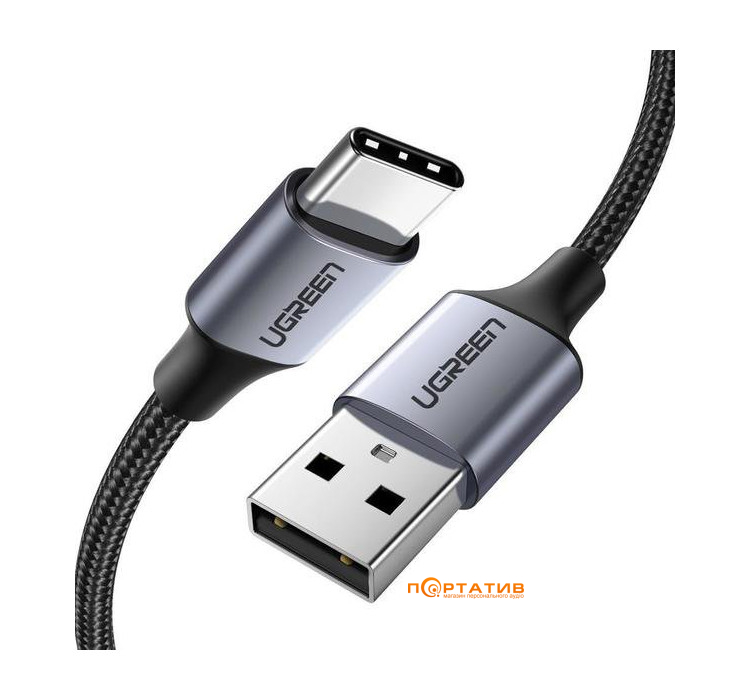 Кабель UGREEN US288 USB-A - Type-C Cable Aluminum Braid 3 m Black (60408)