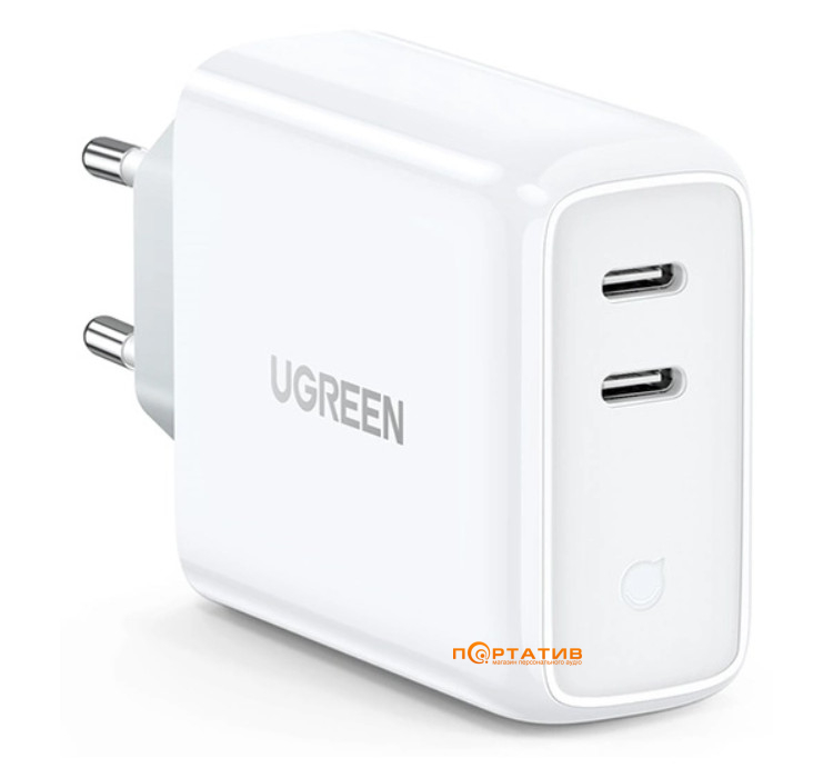UGREEN CD199 36W 2xType-C PD Fast Charger White