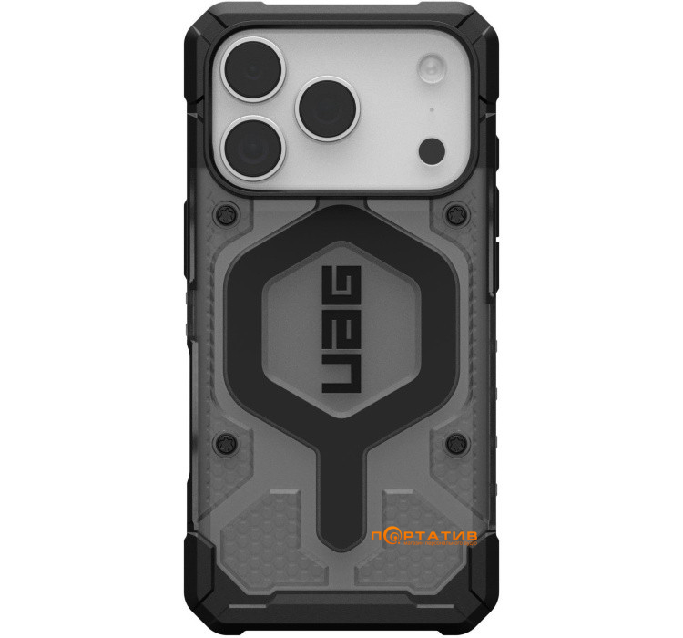 Чохол UAG iPhone 17 Pro, Pathfinder Clear MagSafe, Ash/Black (114551113140)