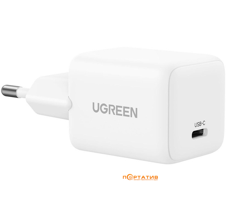 Зарядний пристрій UGREEN X512 USB-C 20W PD GaN Fast Charger White (55554)