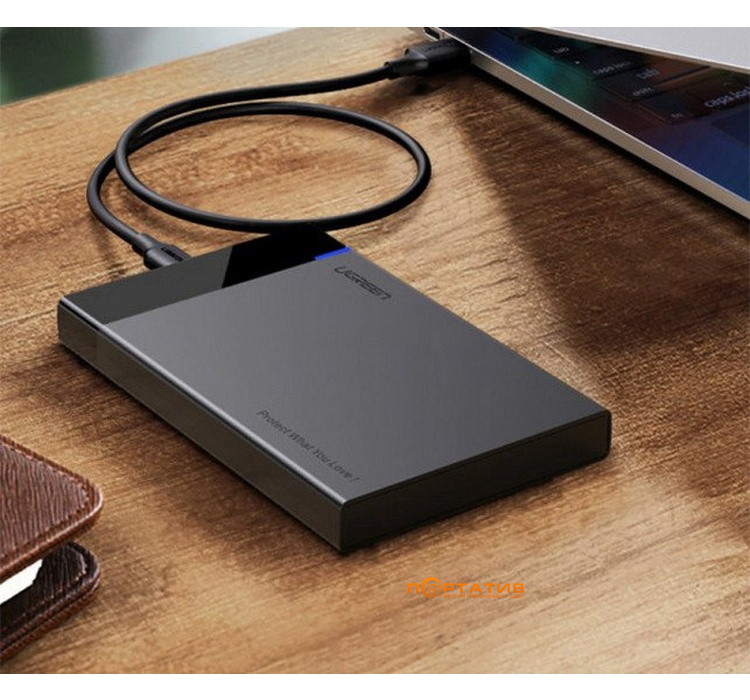 Зовнішня кишеня Ugreen US221 USB 3.1 to 2.5' SATA Hard Driver Enclosure Black (50743)
