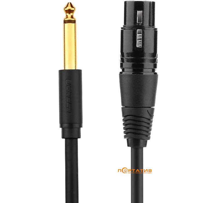 UGREEN AV131 6.35 Male to XLR Female Cable 3m Black (20720)