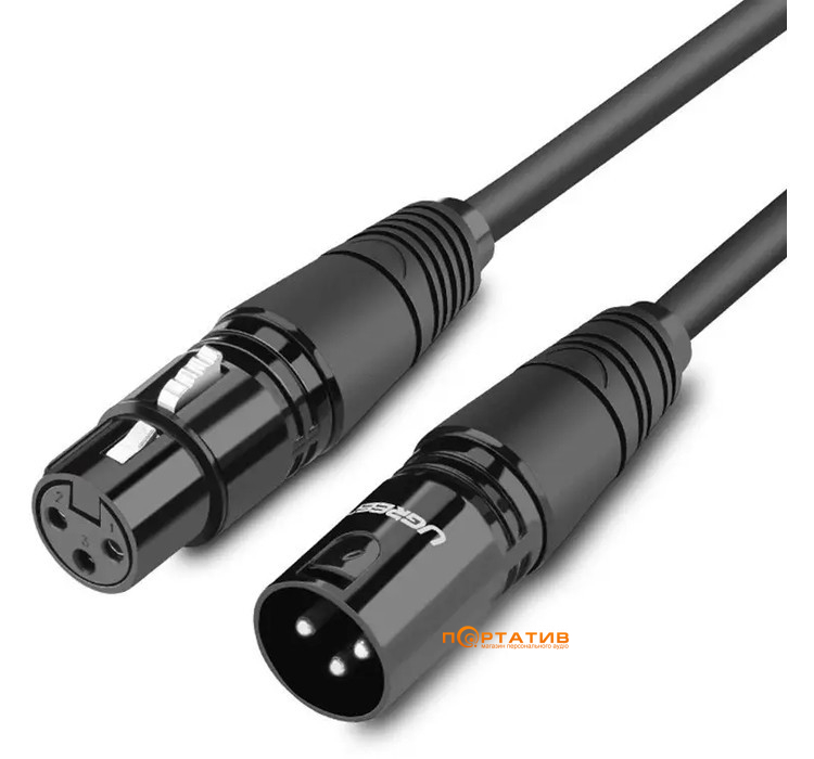 Кабель UGREEN AV130 XLR Male to Female Cable 5m Black (20712)