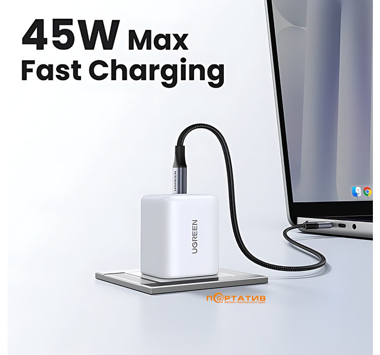 Зарядний пристрій UGREEN X524 45W USB-C GaN Fast Charger White (65053)