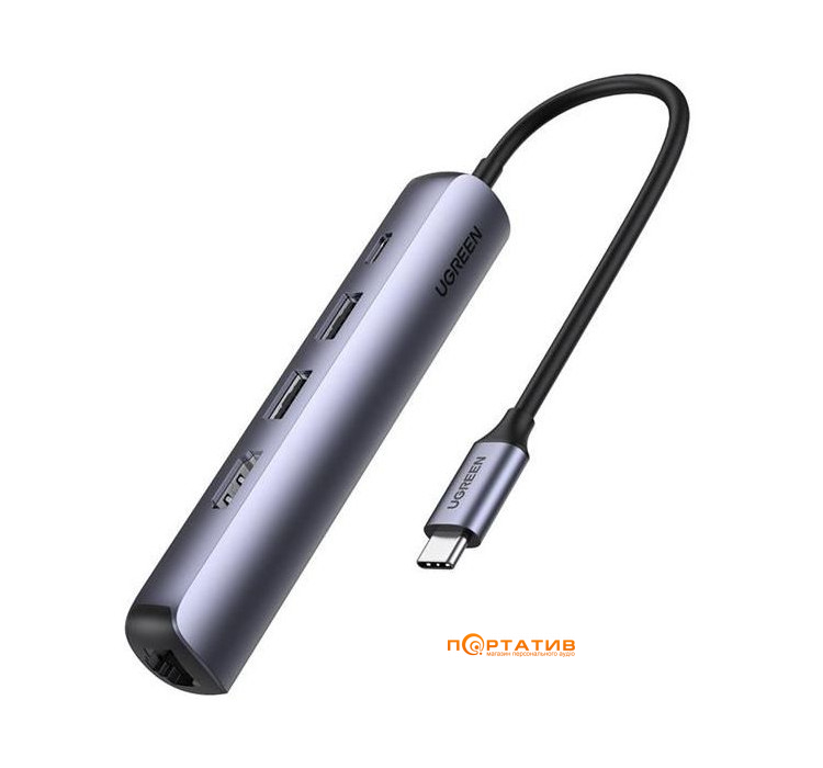 Ugreen CM418 Ultra Slim 5-in-1 USB-C Hub Gray (10919)