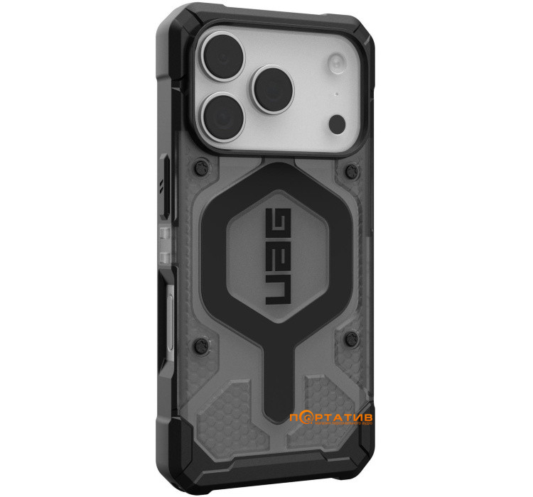 Чохол UAG iPhone 17 Pro, Pathfinder Clear MagSafe, Ash/Black (114551113140)