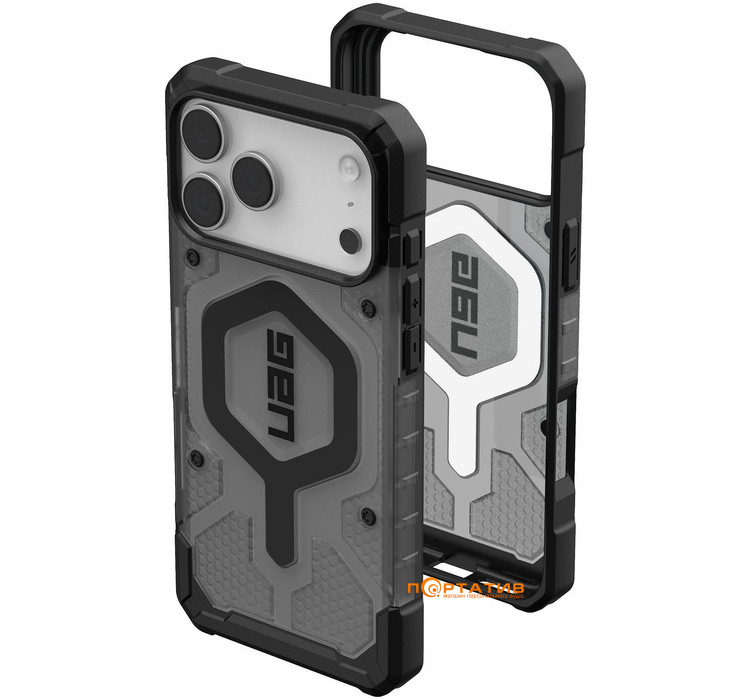 Чохол UAG iPhone 17 Pro Max, Pathfinder Clear MagSafe, Ash/Black (114552113140)
