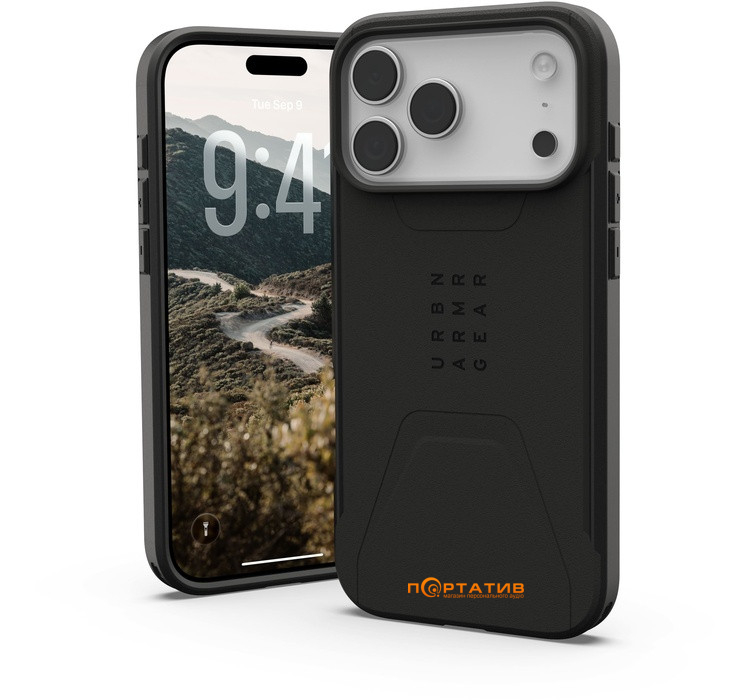 Чохол UAG iPhone 17 Pro Max, Civilian MagSafe, Black (114546114040)