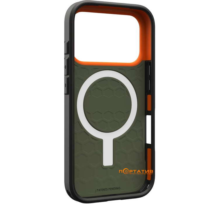 Чохол UAG iPhone 17 Pro, Civilian MagSafe, Olive/Orange (114545117297)