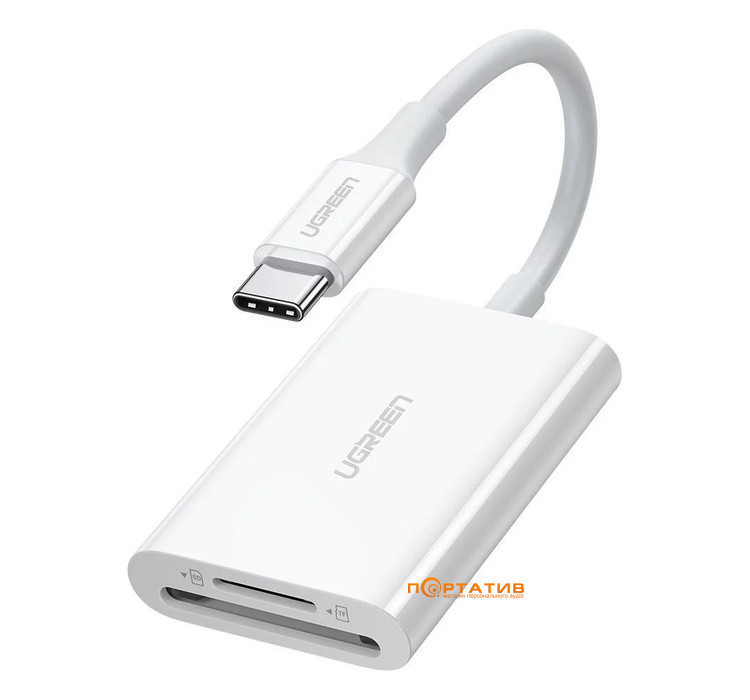 Кардридер Ugreen CM265 USB-C 3.1 Card Reader for TF/SD White (35506)