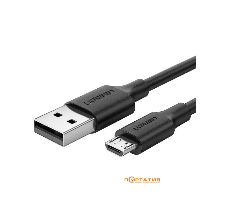 UGREEN US289 USB 2.0 to Micro USB Cable Nickel Plating 2A 1m Black (60136)