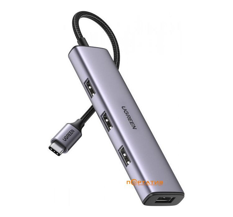 Ugreen CM473 4-in-1 USB-C to 4xUSB 3.0 Hub Gray (20841)