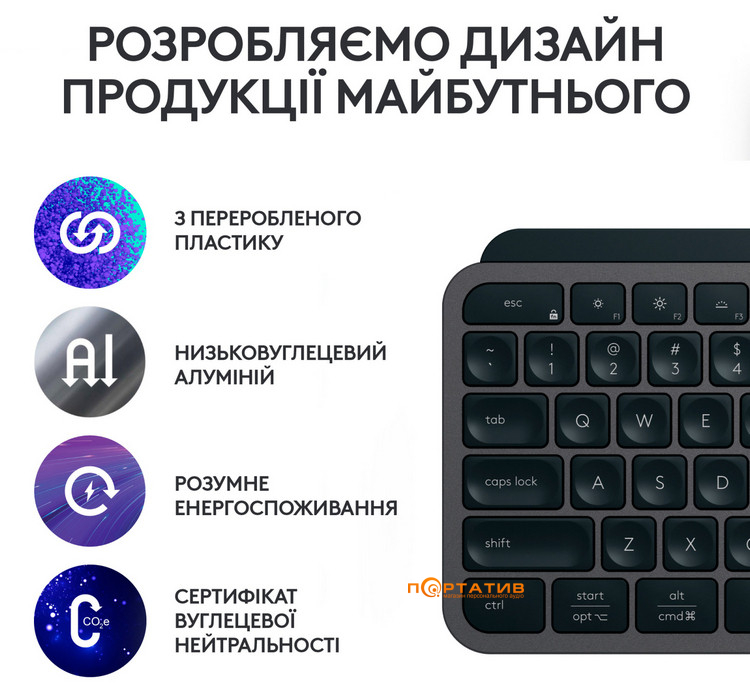 Клавиатура Logitech MX Keys S Graphite UA (920-011593)