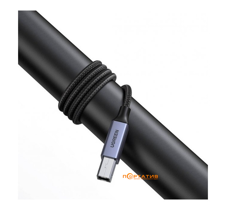 UGREEN US369 USB-A 2.0 - USB-B 2.0 Cable Braided, 1,5 m Black