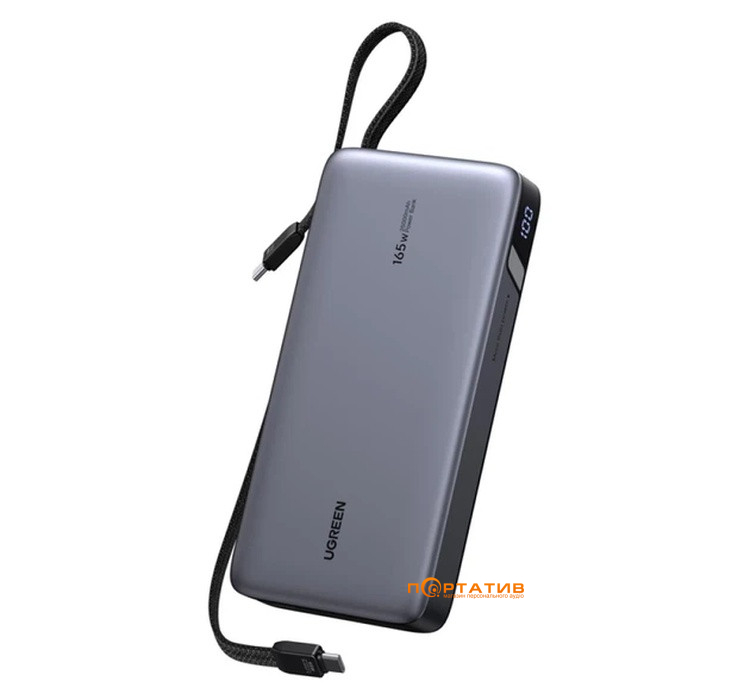Зовнішній акумулятор Ugreen PB552 25000mAh 165W PD Gray (55995B)